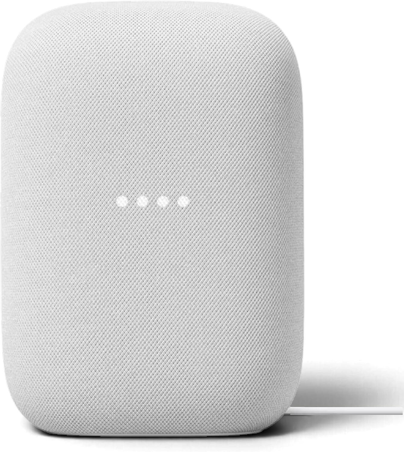 Google Audio Bluetooth Speaker – Wireless Music Streaming, Powerful Sound, Assistant Built-in, Wi-Fi and Bluetooth Connectivity, Smart Home Control, Stereo Pairing – Chalk