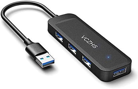 USB Hub 4 Port, USB 3.0 Hub 5Gbps Data Transfer, Ultra-Slim USB Splitter Port Expander for Laptop, MacBook, PC, PS5, Keyboard, Mouse – Plug and Play, No Driver Needed