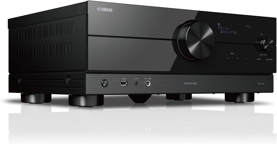 Yamaha RX-A2A AVENTAGE 7.2-Channel AV Receiver – 8K and 4K/120 HDMI, eARC, Dolby Atmos, DTS:X, Wi-Fi, Bluetooth, MusicCast