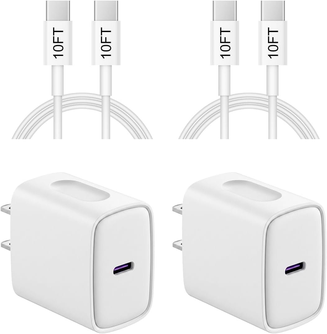 iPhone 18 17 16 15 Charger Fast Charging 10FT – 20W USB C Charger Block