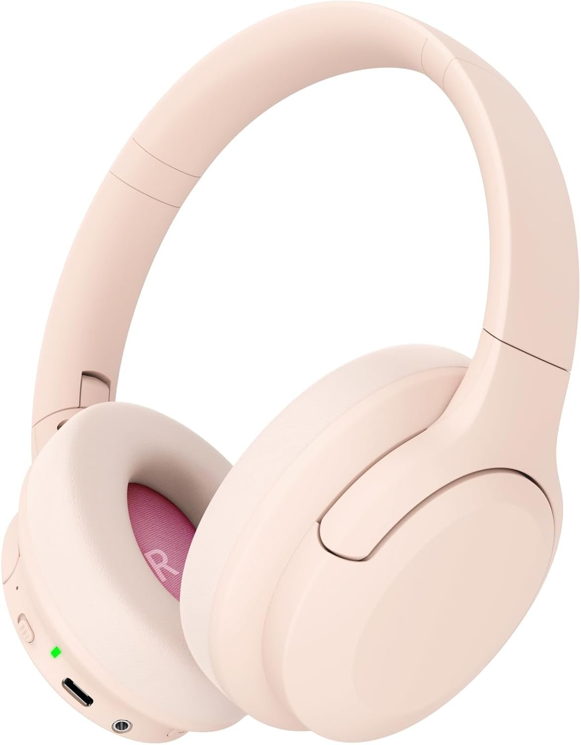 Active Noise Cancelling Headphones, Over-Ear Headphones Pink