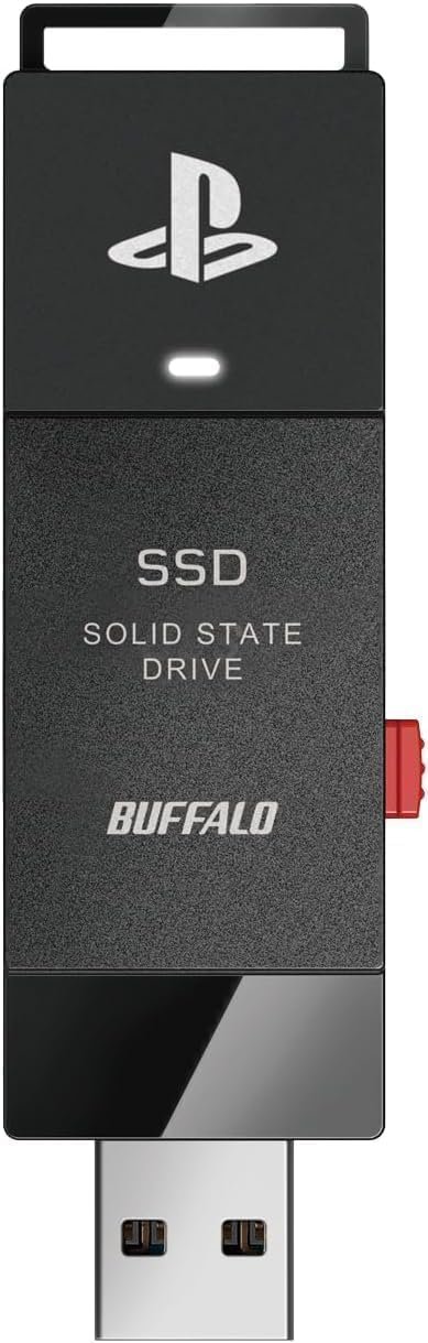 BUFFALO External SSD 2.0TB – Officially Licensed Product – Compatible with PS5 Consoles / PS4 Consoles – USB3.2 Gen2 Type A Compact Stick SSD-SAO2.0U3B