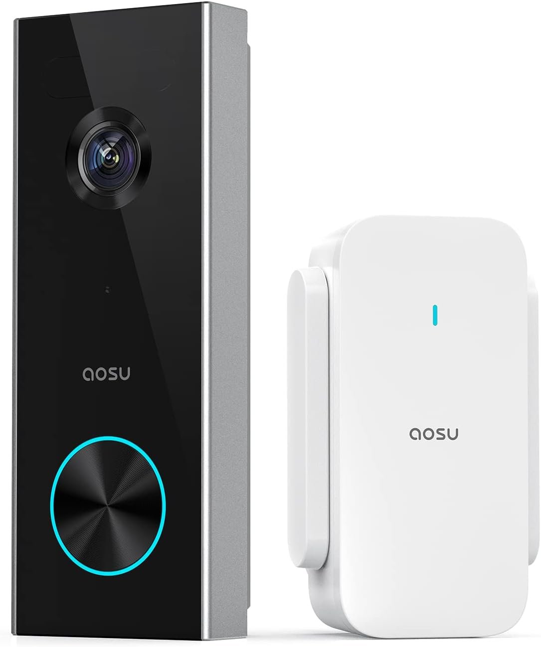 aosu 2K Wireless Doorbell Camera with aosuBase, Battery Powered, 2.4G WiFi