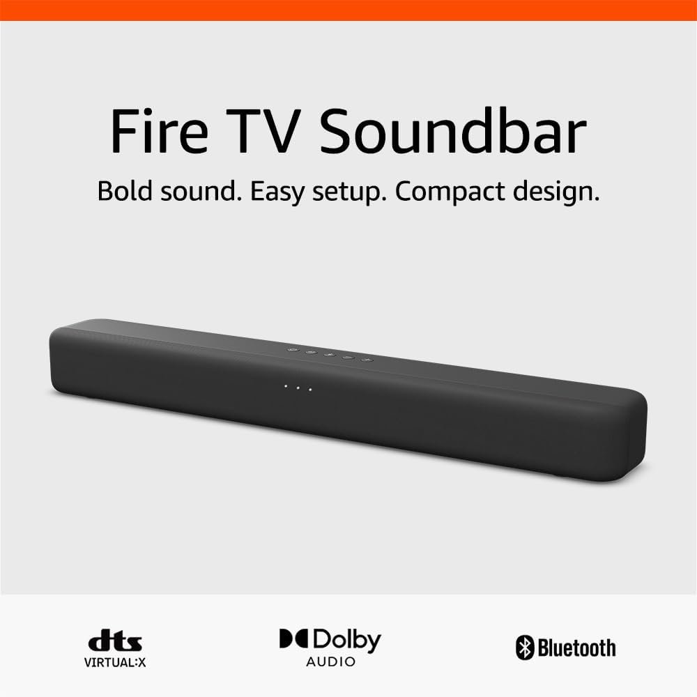 Amazon Fire TV Soundbar, 2.0 speaker with DTS Virtual:X and Dolby Audio, Bluetooth connectivity
