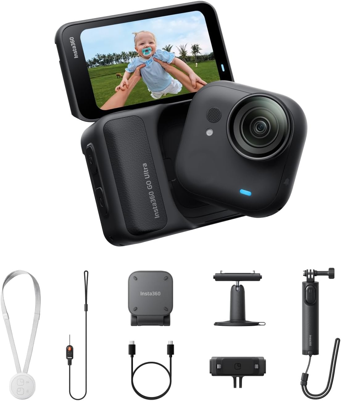 Insta360 GO Ultra Creator Bundle Black – 4K Hands-Free Vlogging Camera