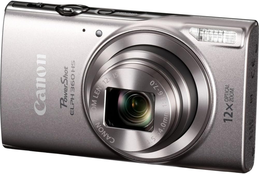 Canon PowerShot ELPH 360 Digital Camera w/ 12x Optical Zoom and Image Stabilization – Wi-Fi & NFC Enabled (Silver)