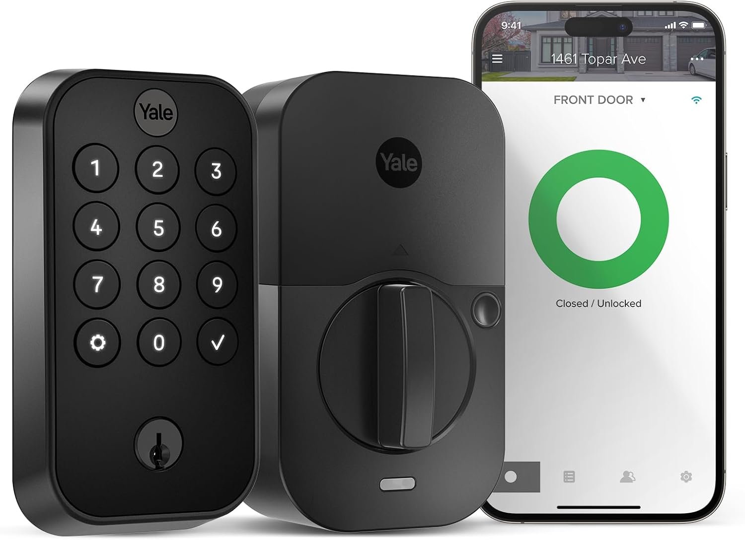 Yale WiFi Smart Lock Deadbolt with Keypad, Keyless Entry, Black Suede