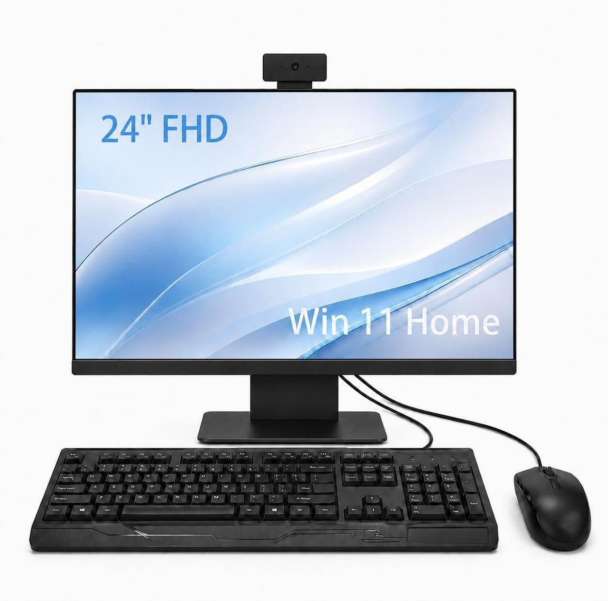 24″ All-in-One Desktop Computer, i5 CPU, 16GB RAM 256GB SSD, AIO FHD Monitor, HD Privacy Protection Webcam, WiFi 6 + BT 5.3, Win 11 Home