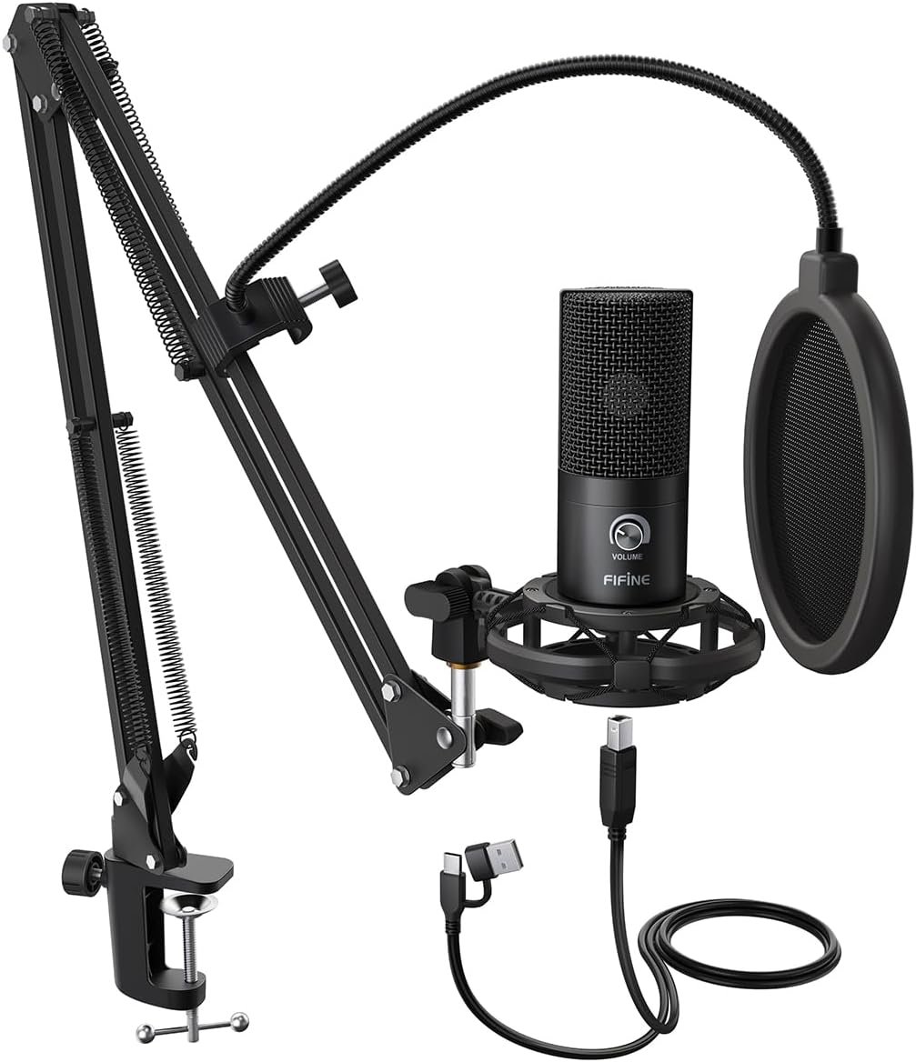 FIFINE T669 Studio Condenser USB Microphone for Recording Podcasting