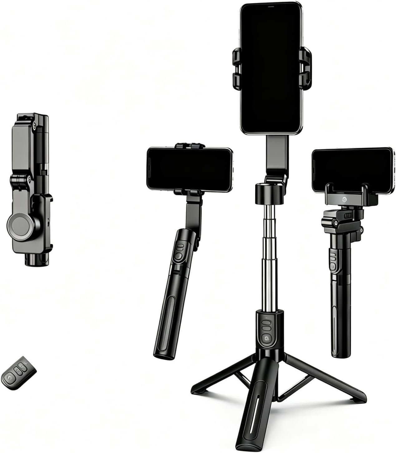 Gimbal Stabilizer for Smart Phone, Auto Face Tracking 360° Rotation Motion Follow Gimbal with Bluetooth Remote, Portable Tripod Stand for Vlogging Live Stream Video Recording