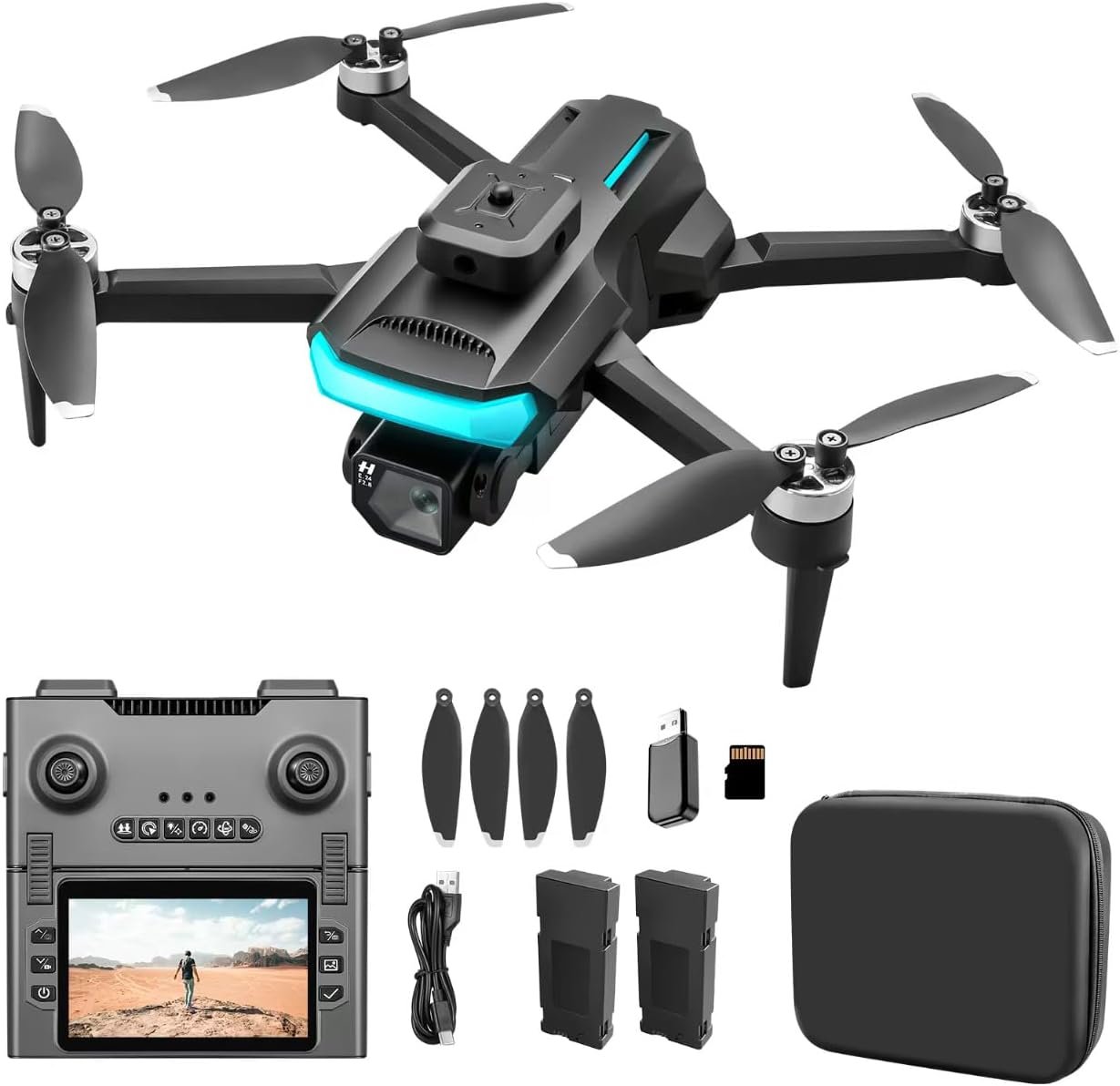 KMAX Drone with Camera for Adults Beginners, 2K Foldable RC Drone Gift