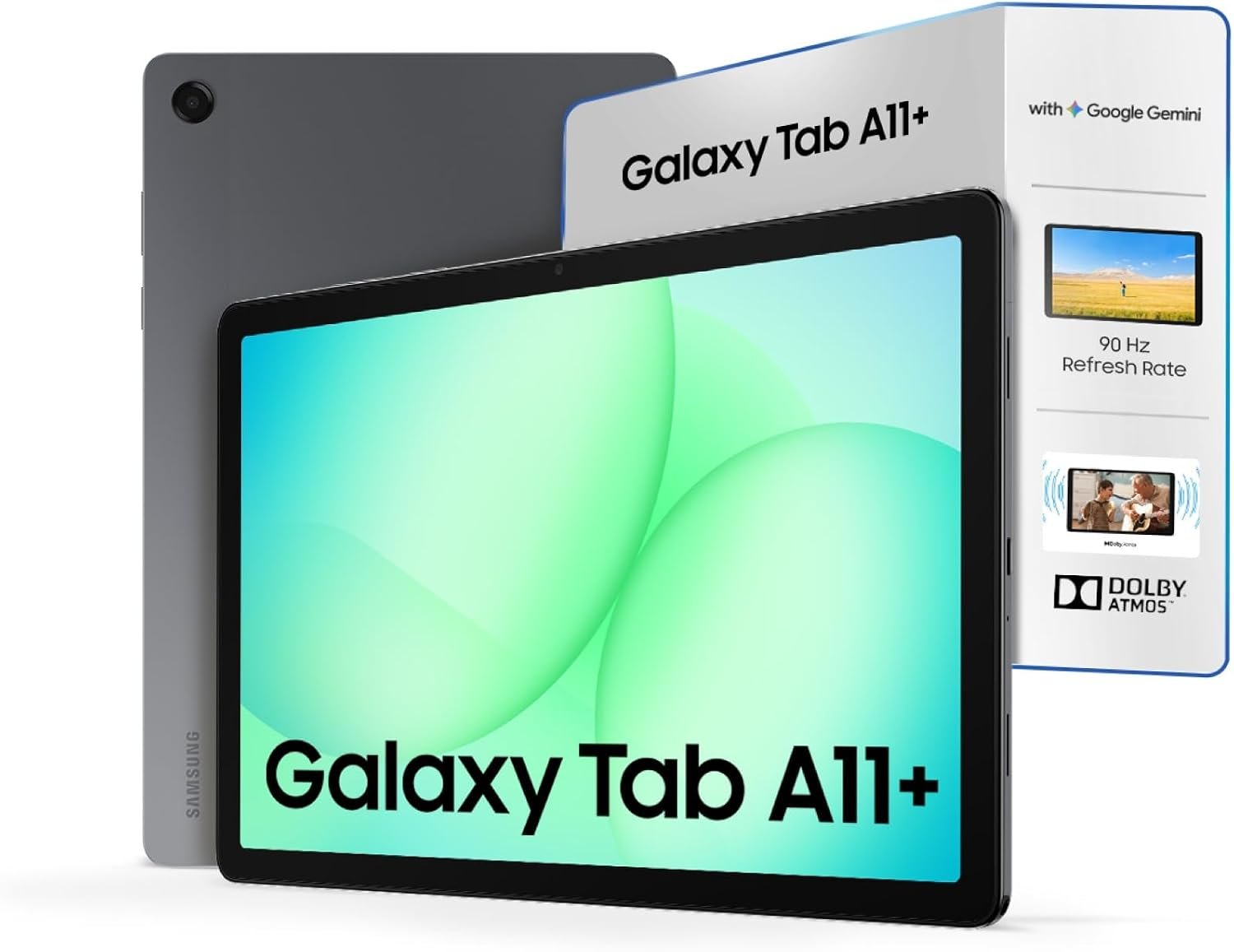 Samsung Galaxy Tab A11+ Plus 2026 (256GB, 8GB, Wi-Fi Only) 11.0″ 90Hz Android 16 Tablet, All Day Battery, Octa-Core (4nm), 4-Speakers, International Model X230 | Fast Charge Cube Bundle | Gray