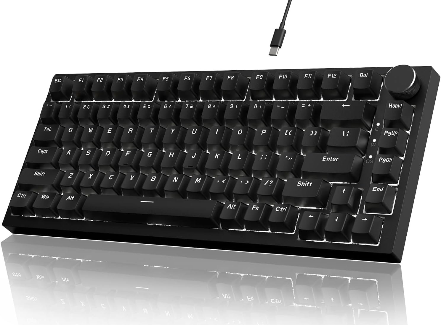 AJAZZ AK820 Mechanical Gaming Keyboard 75% Wired TKL Hot Swappable-Black
