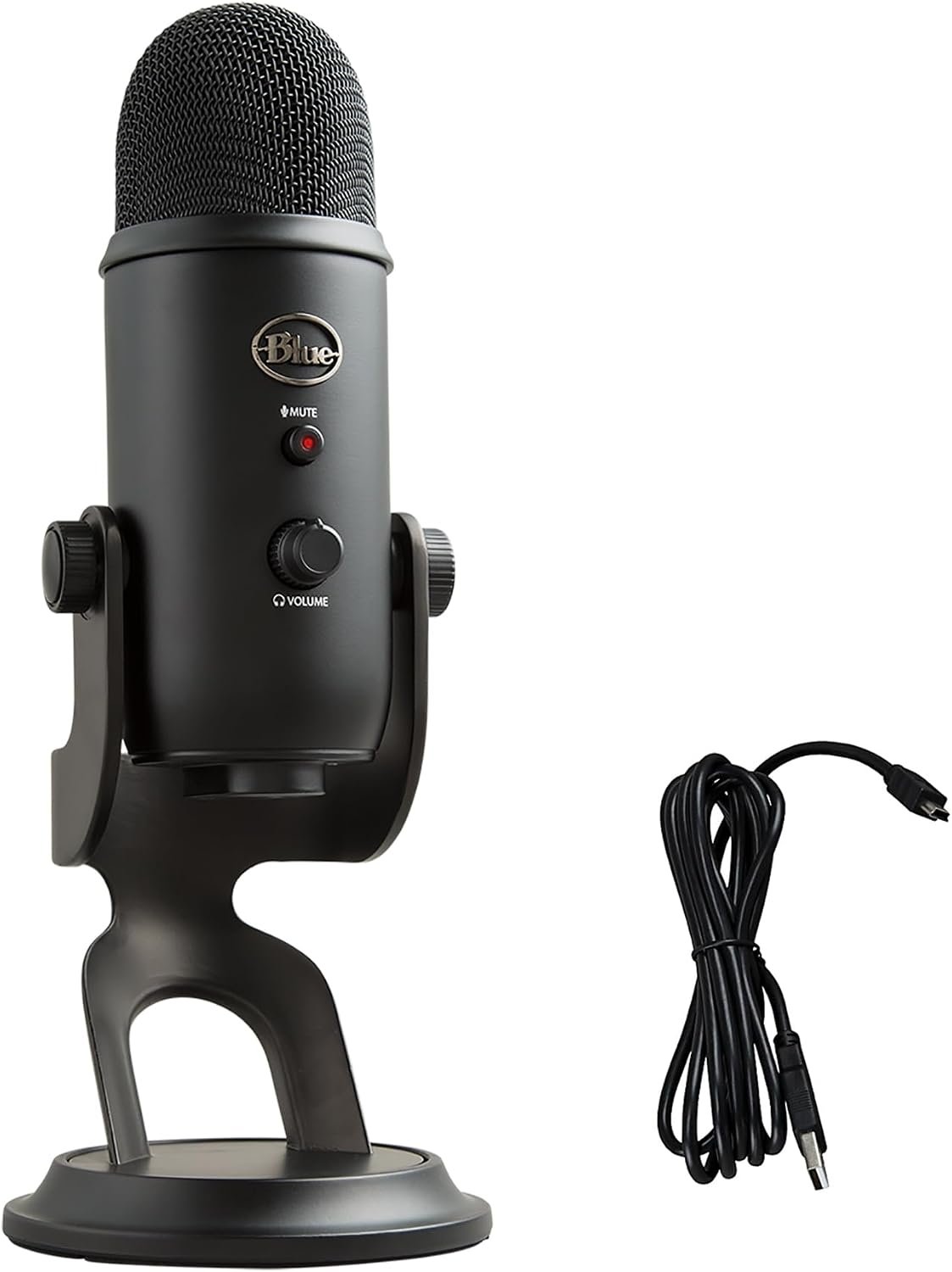 Logitech Creators Blue Yeti USB Microphone for PC, Mac, Gaming, Recording, Streaming, Podcasting, Studio and Computer Condenser Mic with Blue VO!CE effects, 4 Pickup Patterns, Plug and Play – Blackout