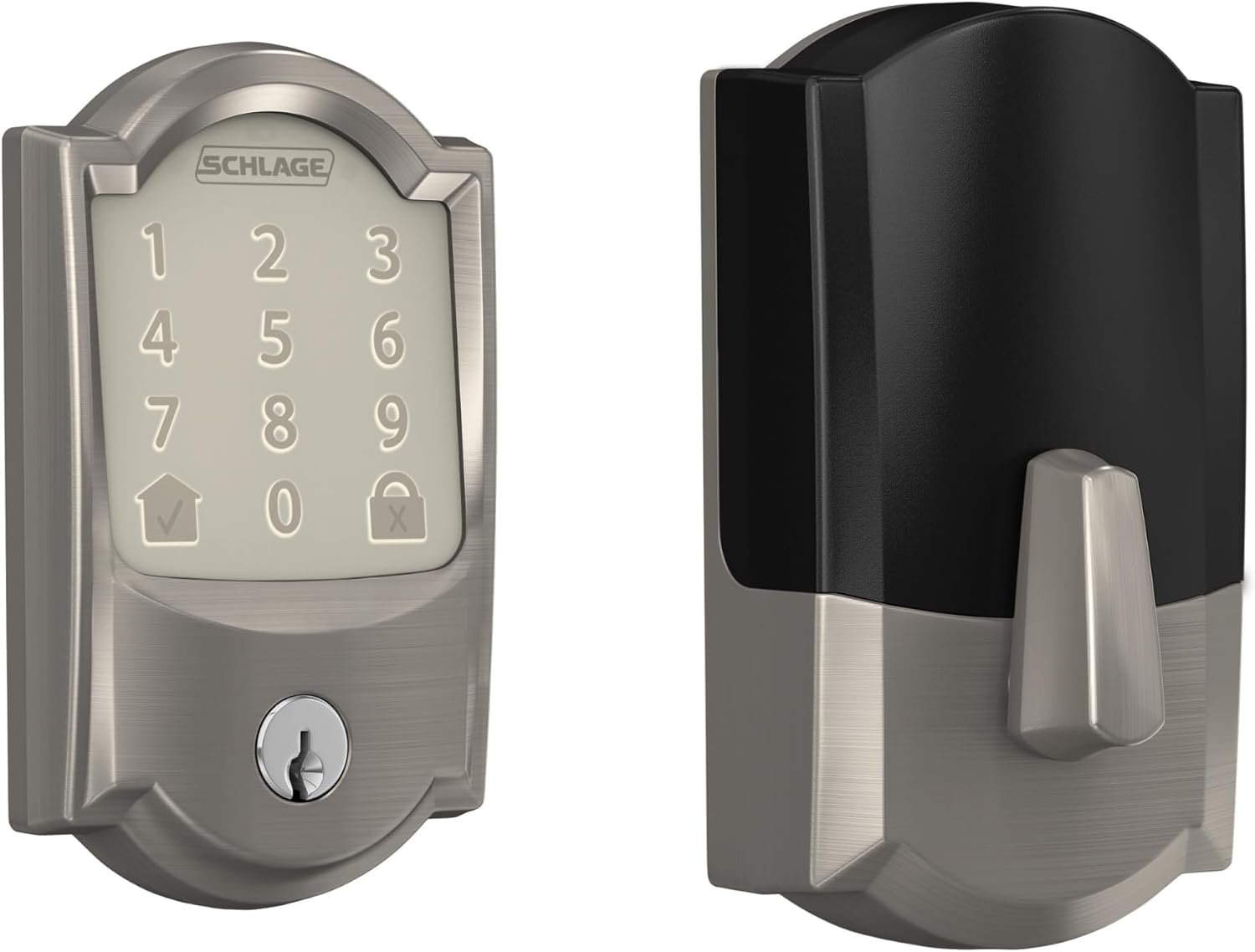 Schlage Encode Smart WiFi Deadbolt Lock with Camelot Trim, Satin Nickel