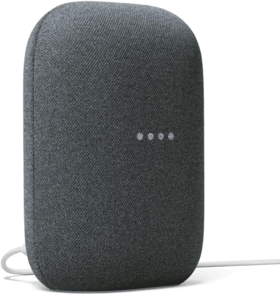Google Audio Bluetooth Speaker – Wireless Music Streaming, Powerful Sound, Assistant Built-in, Wi-Fi and Bluetooth Connectivity, Smart Home Control, Stereo Pairing (Charcoal)