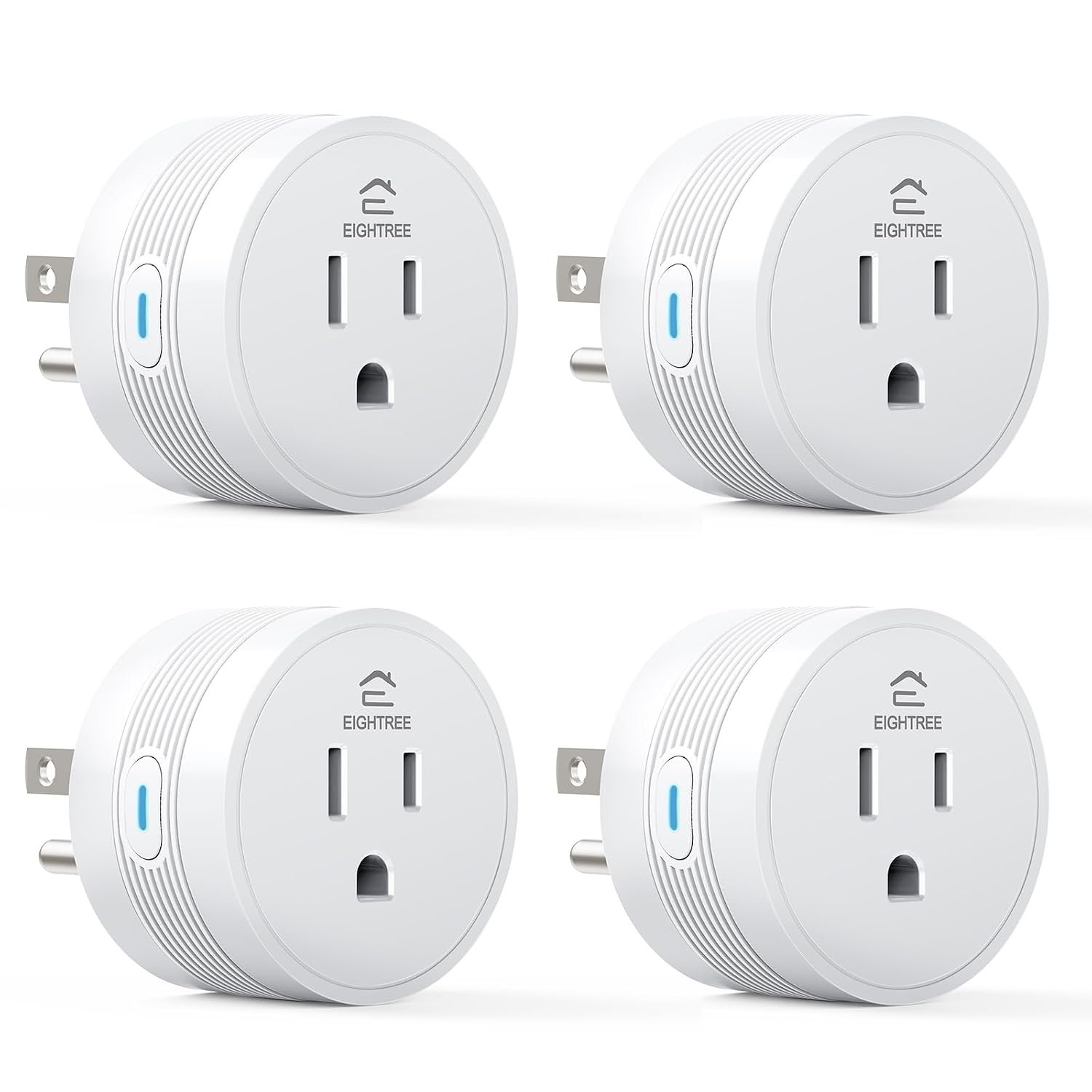 EIGHTREE 15A Smart Plug Works with Alexa & Google Home, Smart Outlet 4 Pack
