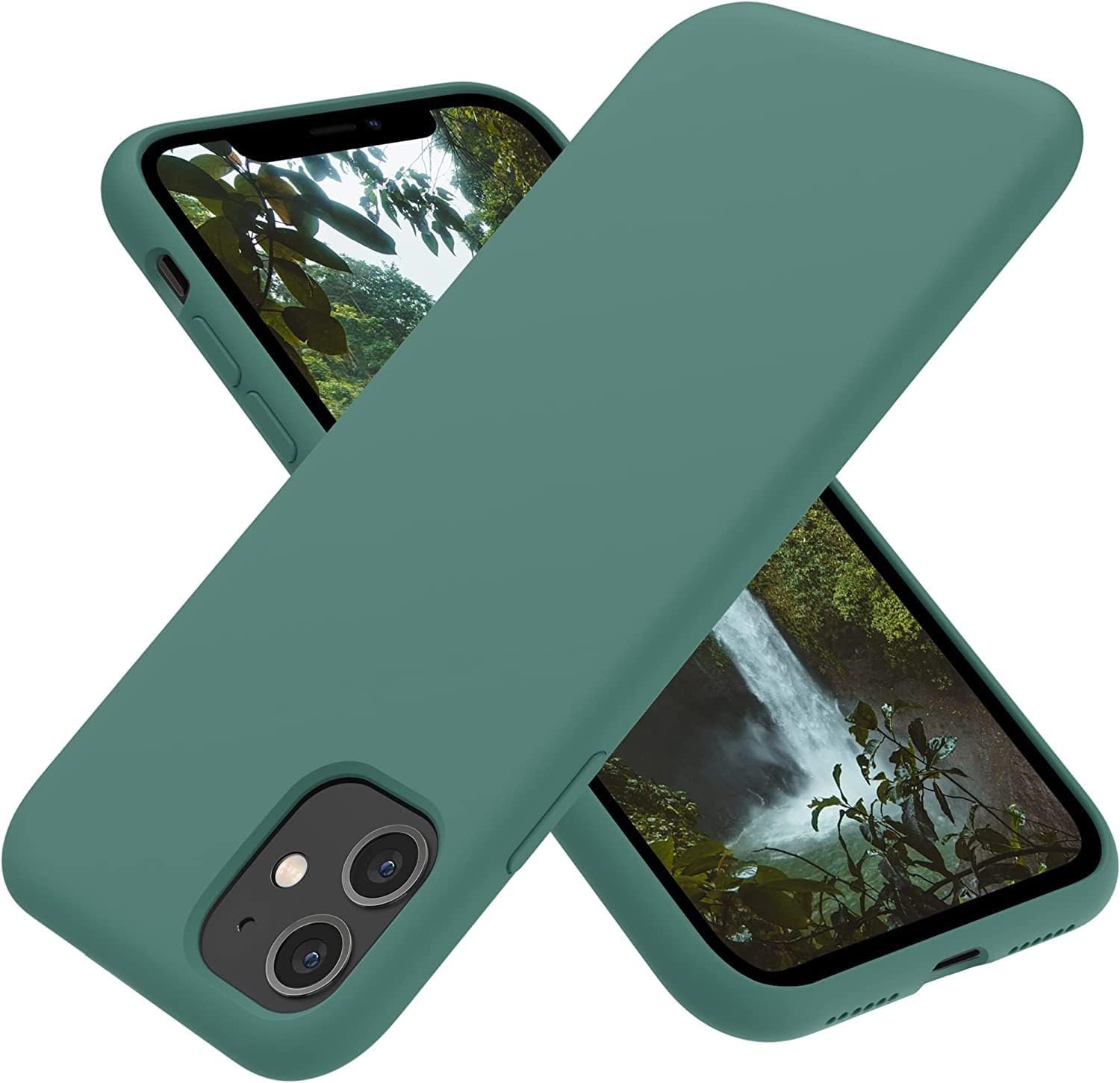 OTOFLY for iPhone 11 Case, Phone Case 11,Slim Shockproof, Anti-Fingerprint, Anti-Scratch Microfiber Lining, Protective Cover Compatible with iPhone 11 6.1 inch – Pine Green