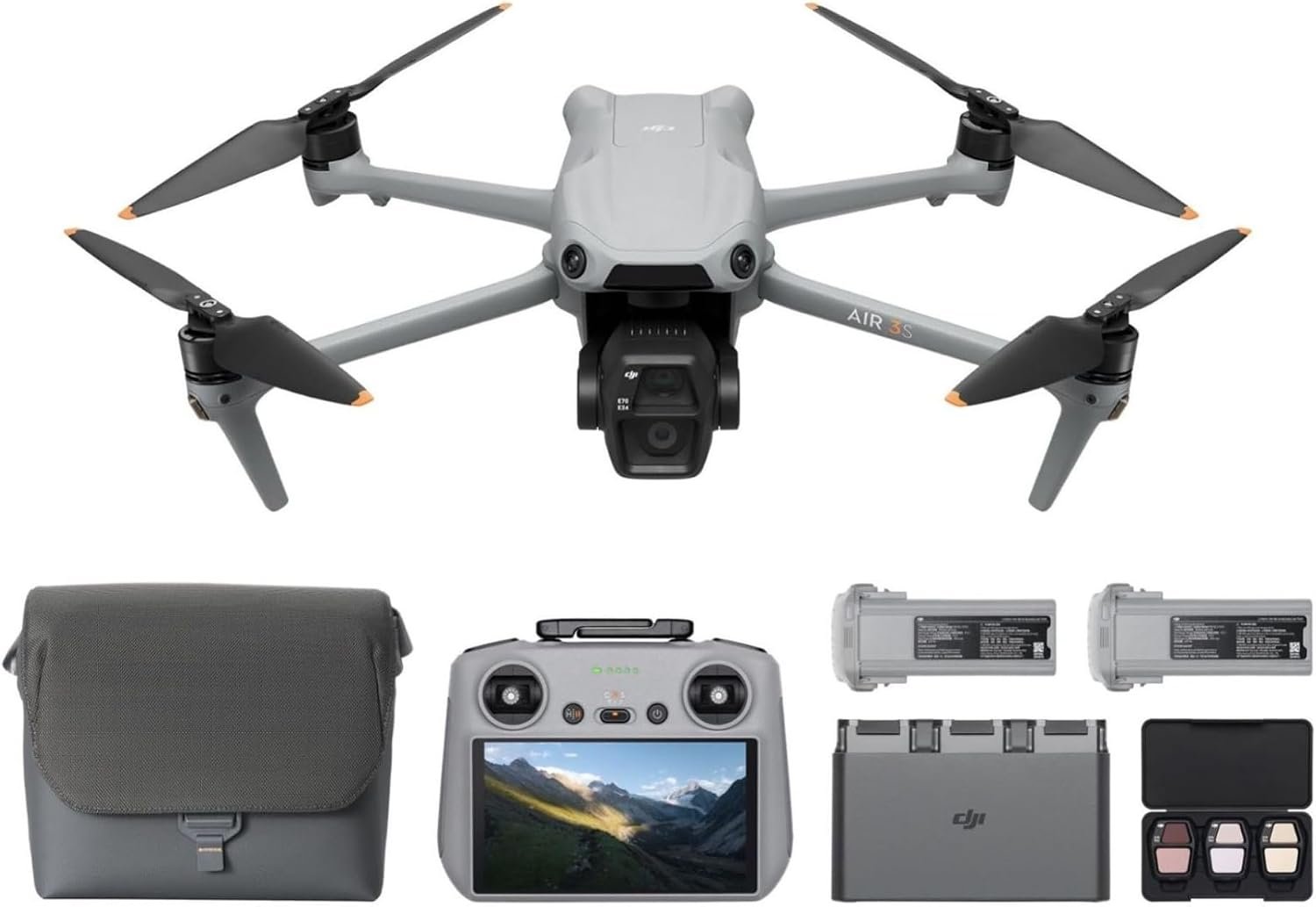DJI Air 3S Fly More Combo (RC 2 Screen Remote Controller), 4K Drone