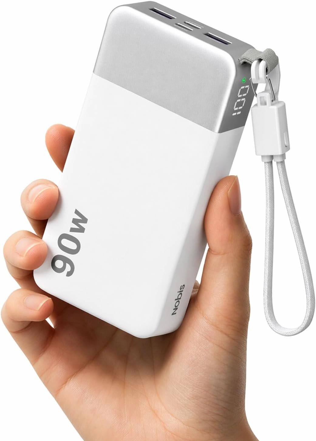 NOBIS 90W Portable Charger 20000mAh Power Bank with Detachable C-Cable