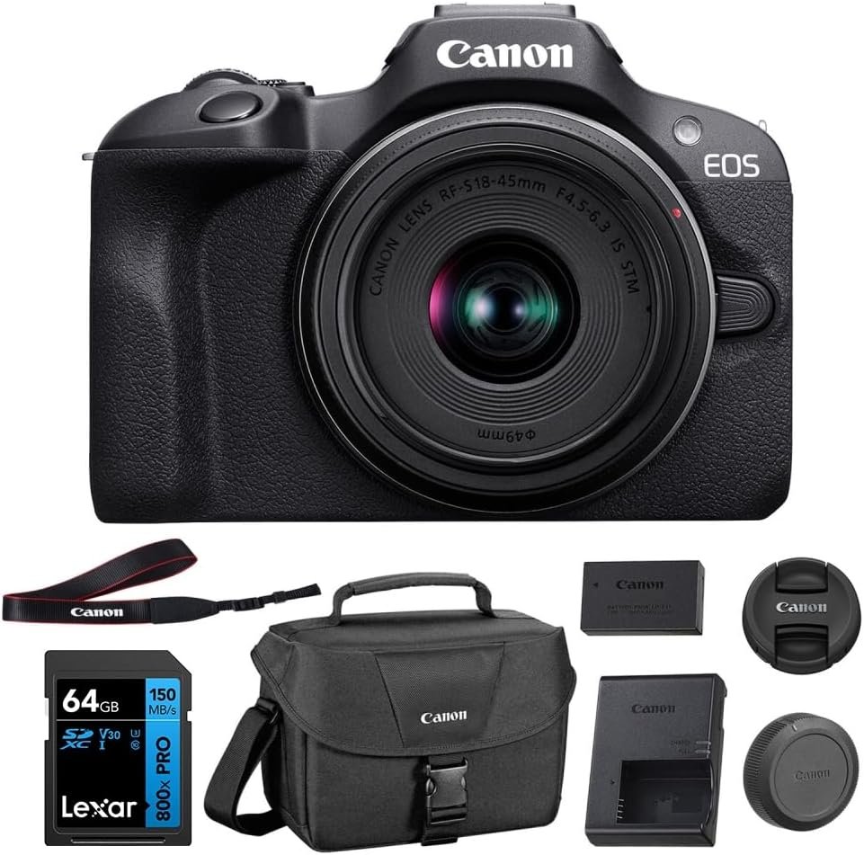 Canon EOS R100 Mirrorless Camera with 18-45mm Lens