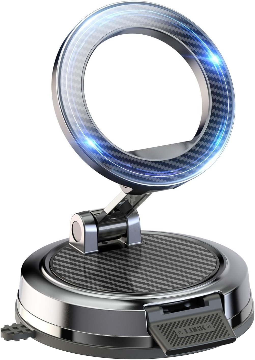 Magnet Phone Holder for Car & Desk, Strong Magnetic Phone Mount with Secure Lock, Universal 360° Rotatable Phone Stand for Dashboard, Glass, Table, Compatible with All Cell