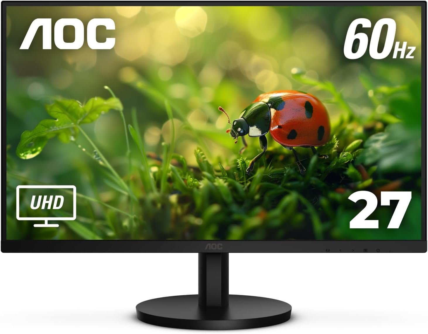 AOC 27 Inch Computer Monitor 4K UHD IPS HDR Built-in Speakers, U27B3A