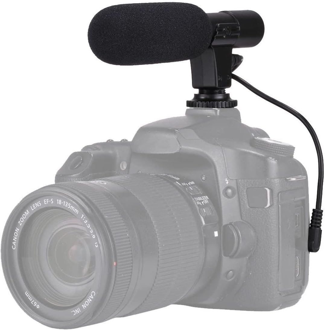 Acuvar Mini Shotgun Microphone for Camera & Smartphone, External Camera Mic for DSLR, Camcorder & Phone, 3.5mm Plug, Vlogging & YouTube