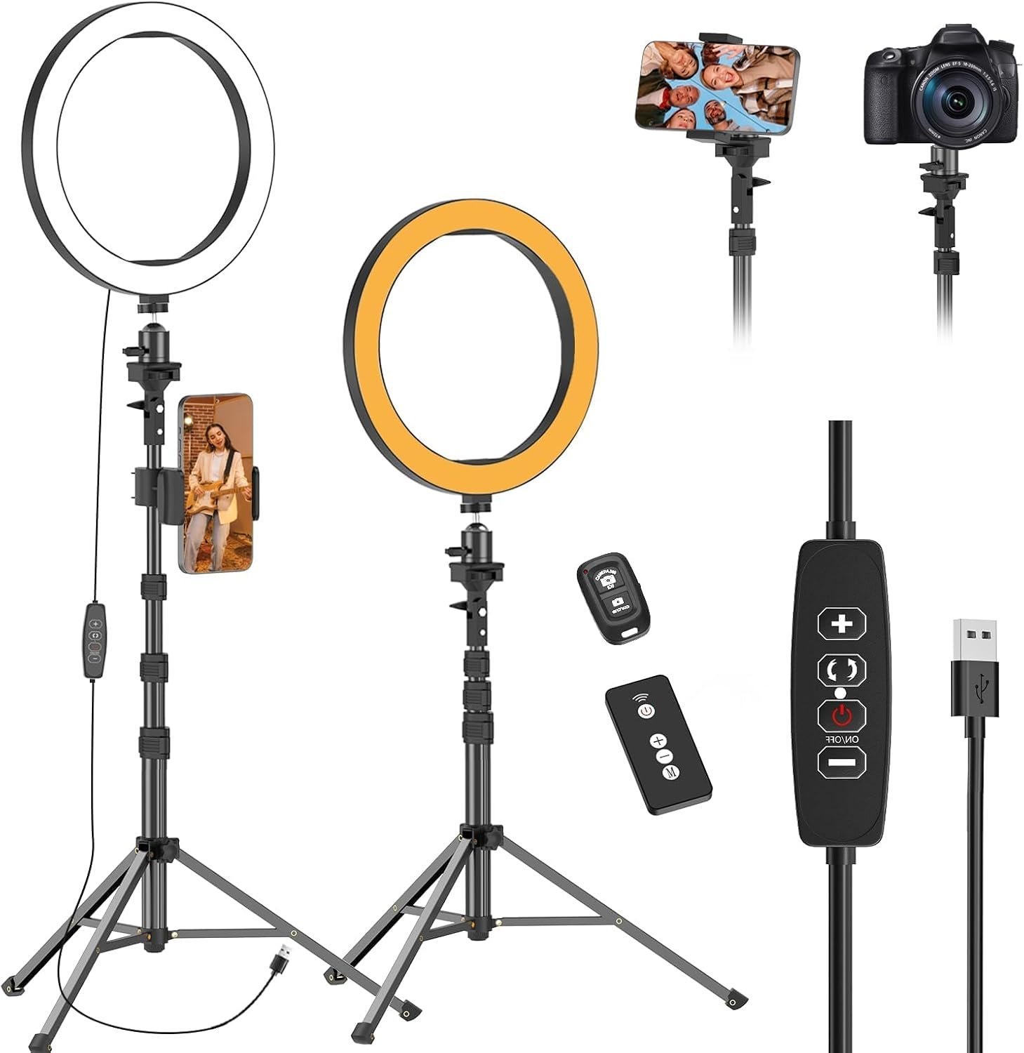 EMART 10″ Ring Light with 55″ Extendable Tripod Stands and Phone Holder
