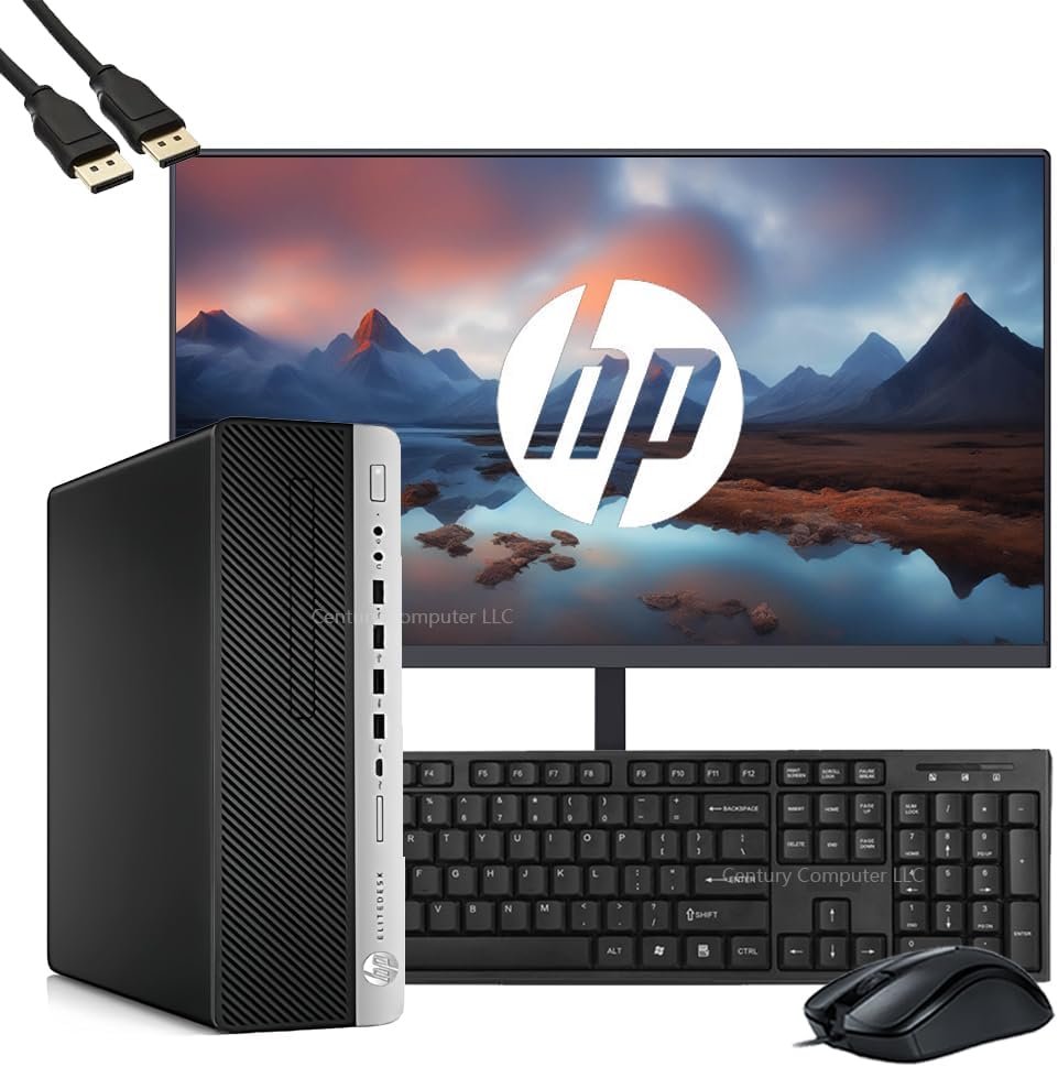 HP EliteDesk 800 G3 SFF Desktop Computer with 21.5″” FHD Monitor Bundle PC Set, Intel Core i5-6500 3.2GHz, 8GB RAM, 256GB SSD, Keyboard & Mouse, WiFi, Windows 11 Pro, Black (Renewed)