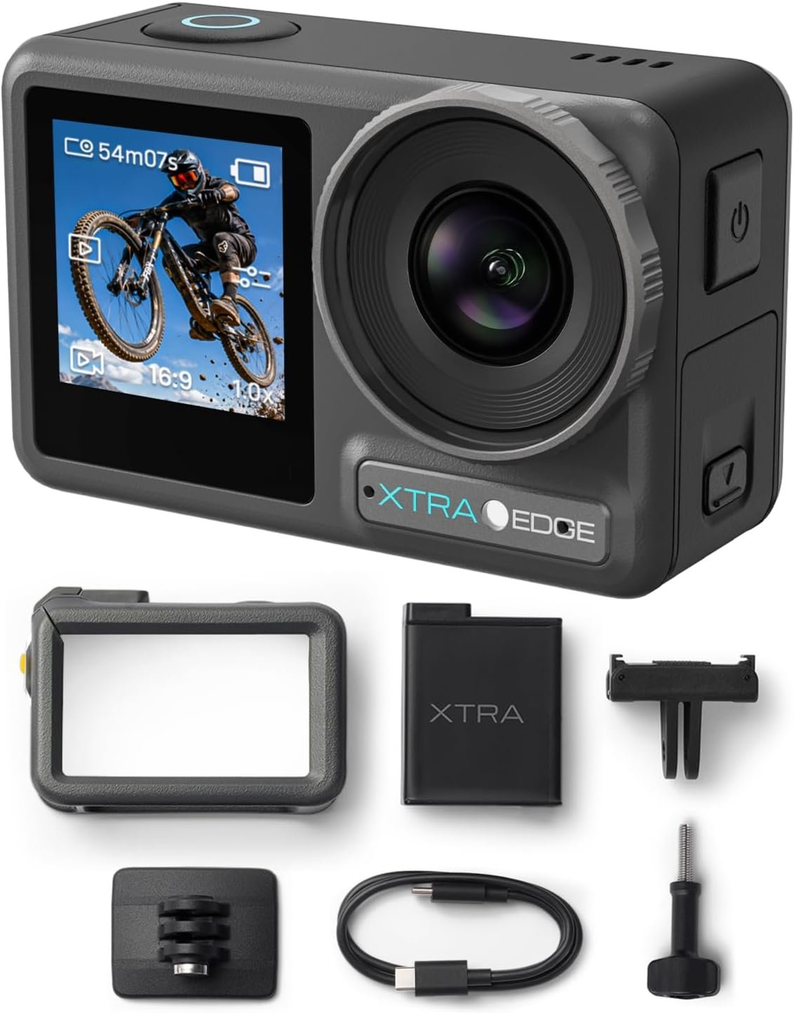 Action Camera, 1/1.3″ Sensor & 4K Cinematic Video，K/120fps Video, Night View Mode, Ultra Waterproof to 52 ft, 360 Lock, TiltGuard, MotionMaster,Hyper Stabilization