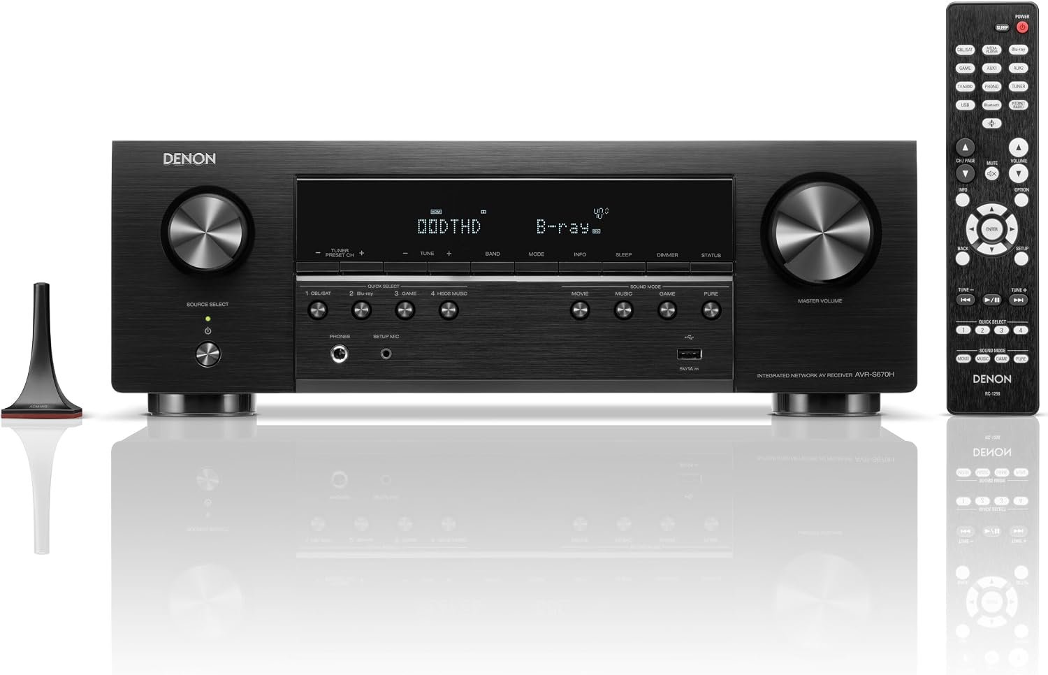 Denon AVR-S670H 5.2 Ch Home Theater Receiver, 8K UHD HDMI Receiver 75W x 5