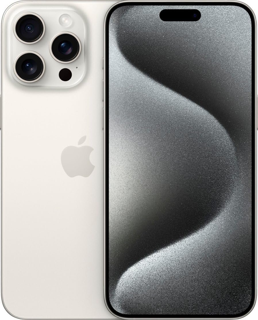 Apple iPhone 15 Pro, 256GB, White Titanium – Unlocked (Renewed)