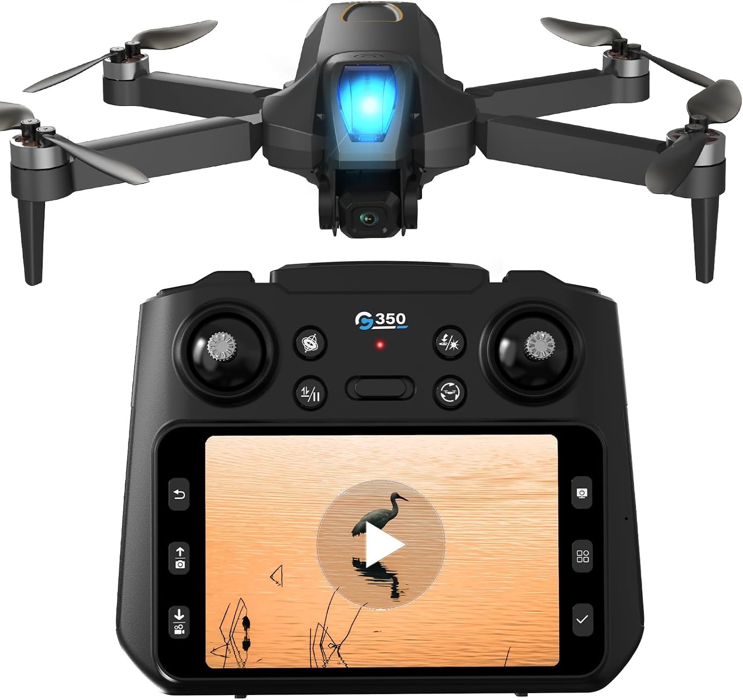 Drone with 1080P Camera 4.5″LCD Screen Remote, FPV RC Drones for Adults