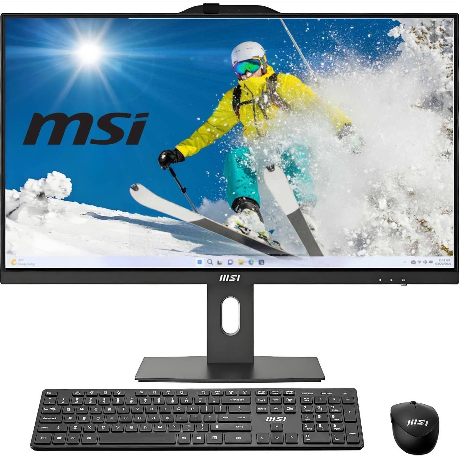 msi Touch Screen All-in-One Business Desktop, 14th Gen Intel Core 7-150U, 23.8’’ FHD Display with Dual External Monitor Support, Wireless KB&Mouse, Windows 11 (8GB RAM | 1.2TB Storage)