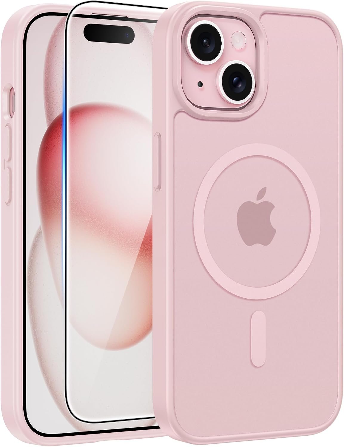 FNTCASE for iPhone 15/14/13 Case, Fit for Magsafe, Glass Screen Protector