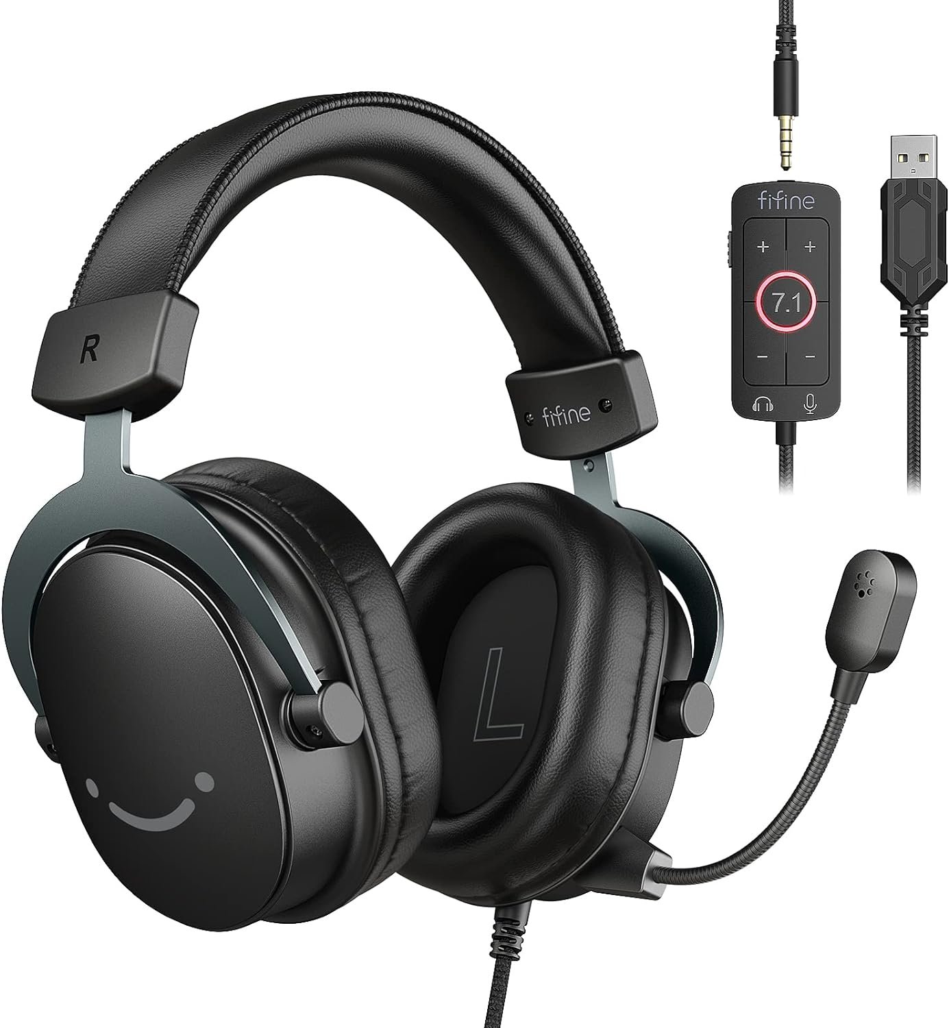 FIFINE H9 Wired Gaming Headset with Microphone, 3.5mm and USB Connectivity