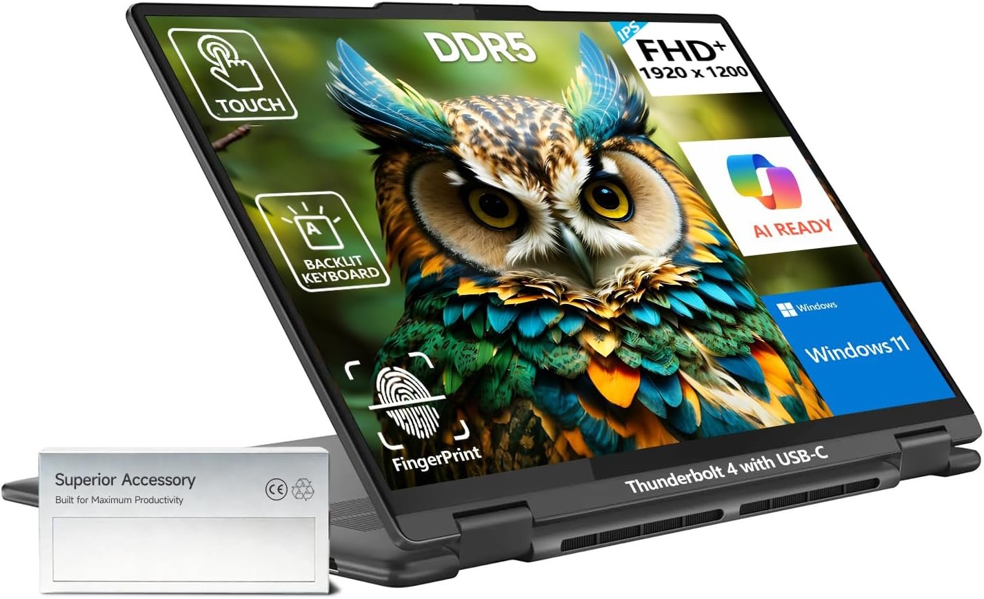 Lenovo Yoga 7i 2 in 1 Laptop Touchscreen Computer, 16″ 2K IPS Touch Screen Convertible Copilot+ AI PC, Intel Core Ultra 5, 16GB DDR5 1TB SSD Windows 11 Pro, Backlit Keyboard, Fingerprint,Thunderbolt