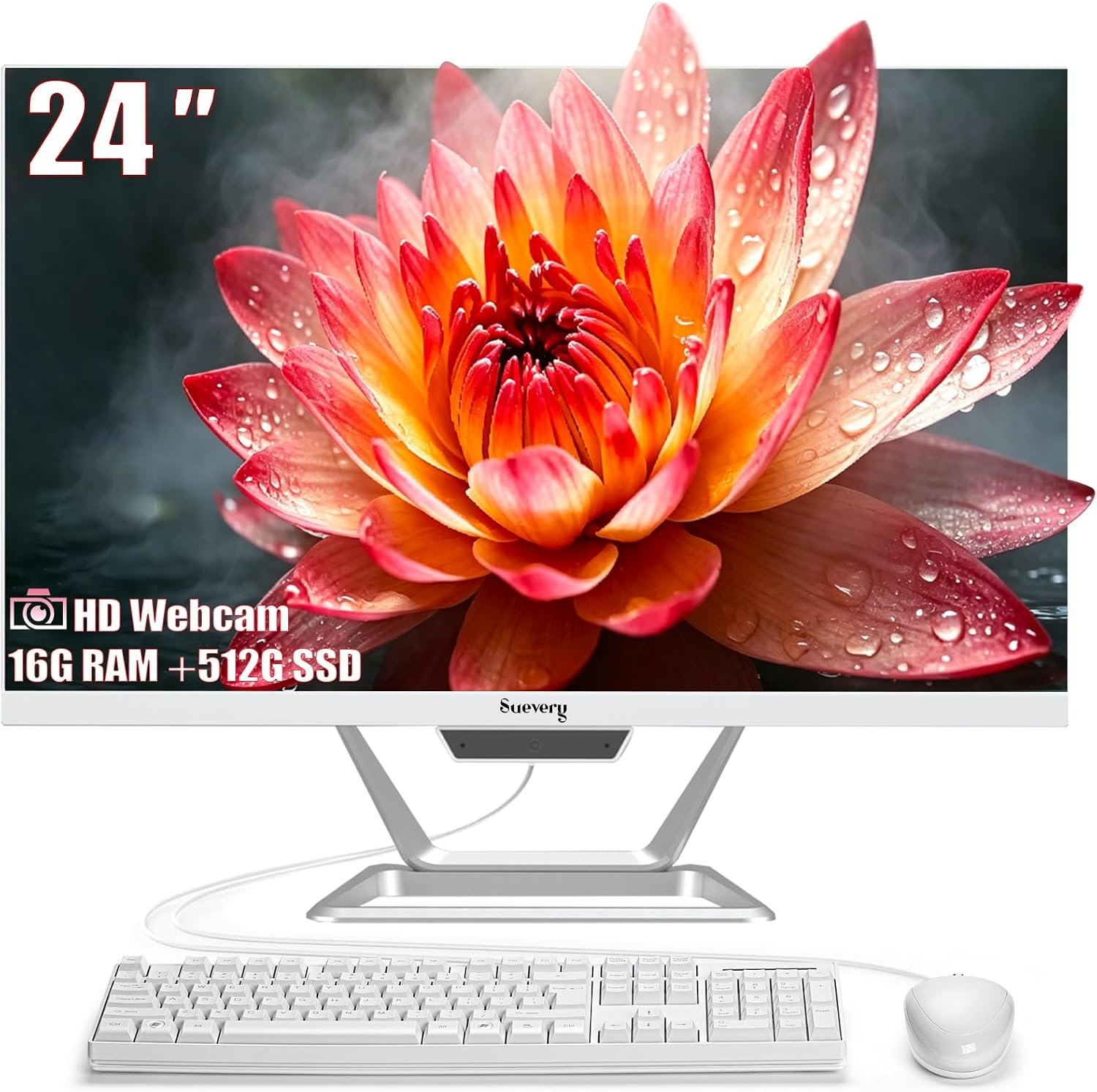 suevery All-in-One PC Desktop,24″ Core i5 AIO Gaming PC for Home & Office