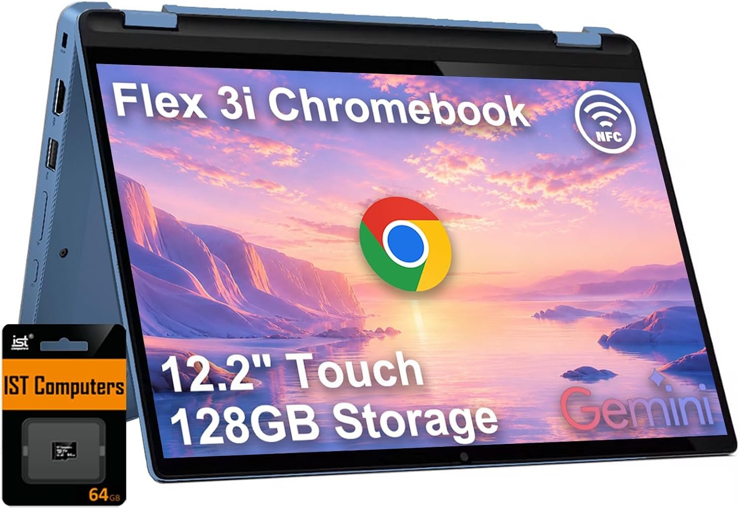 Lenovo IdeaPad Flex 3i Chromebook 12.2″ 2-in-1 Laptop, Intel N100, 4GB DDR5