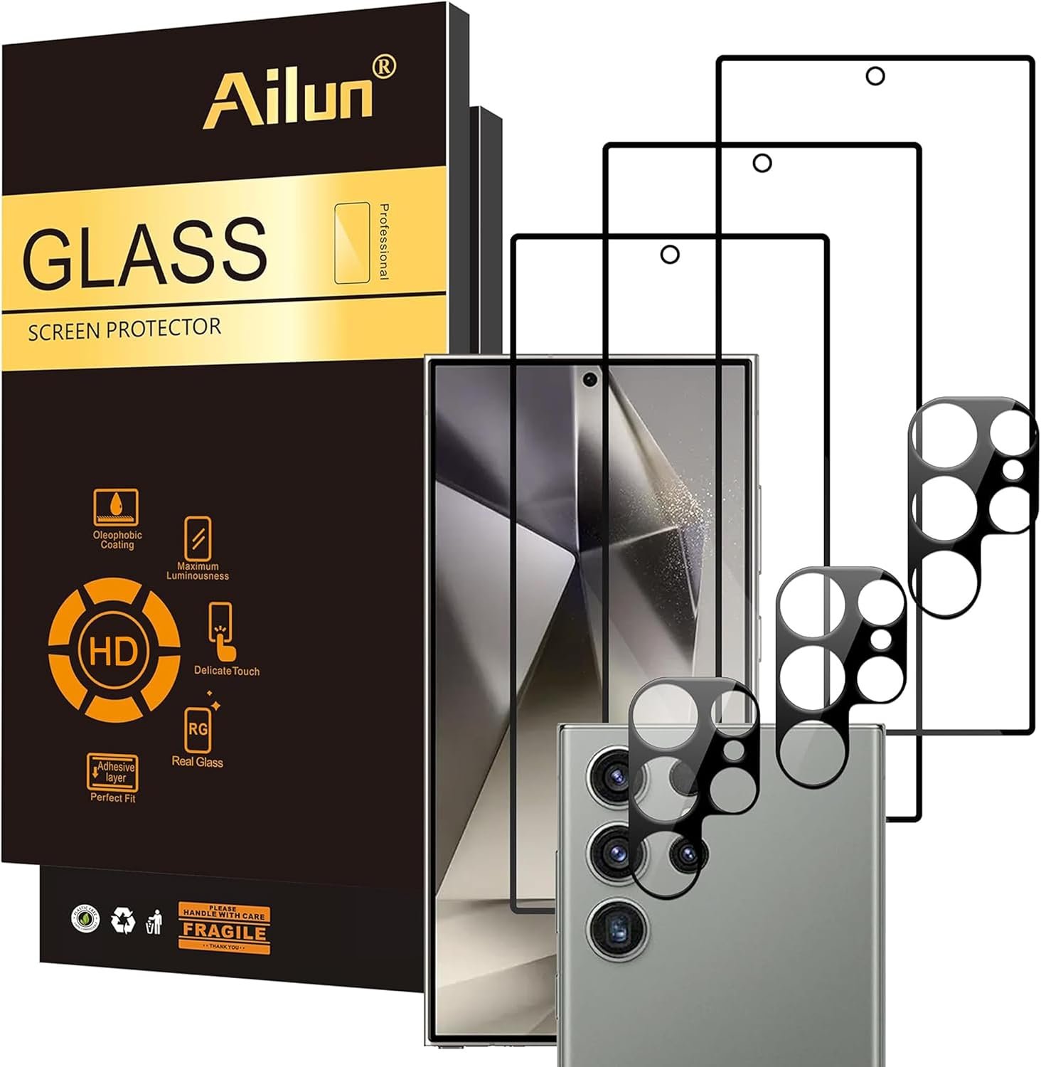 Ailun Screen Protector + Camera Lens Protector for Galaxy S24 Ultra