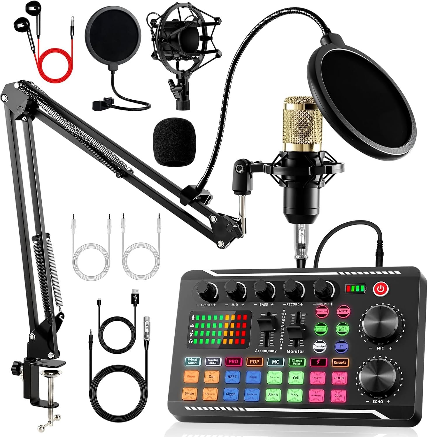 Also GO Podcast Equipment Bundle, F998 Audio Mixer with BM800 Microphone