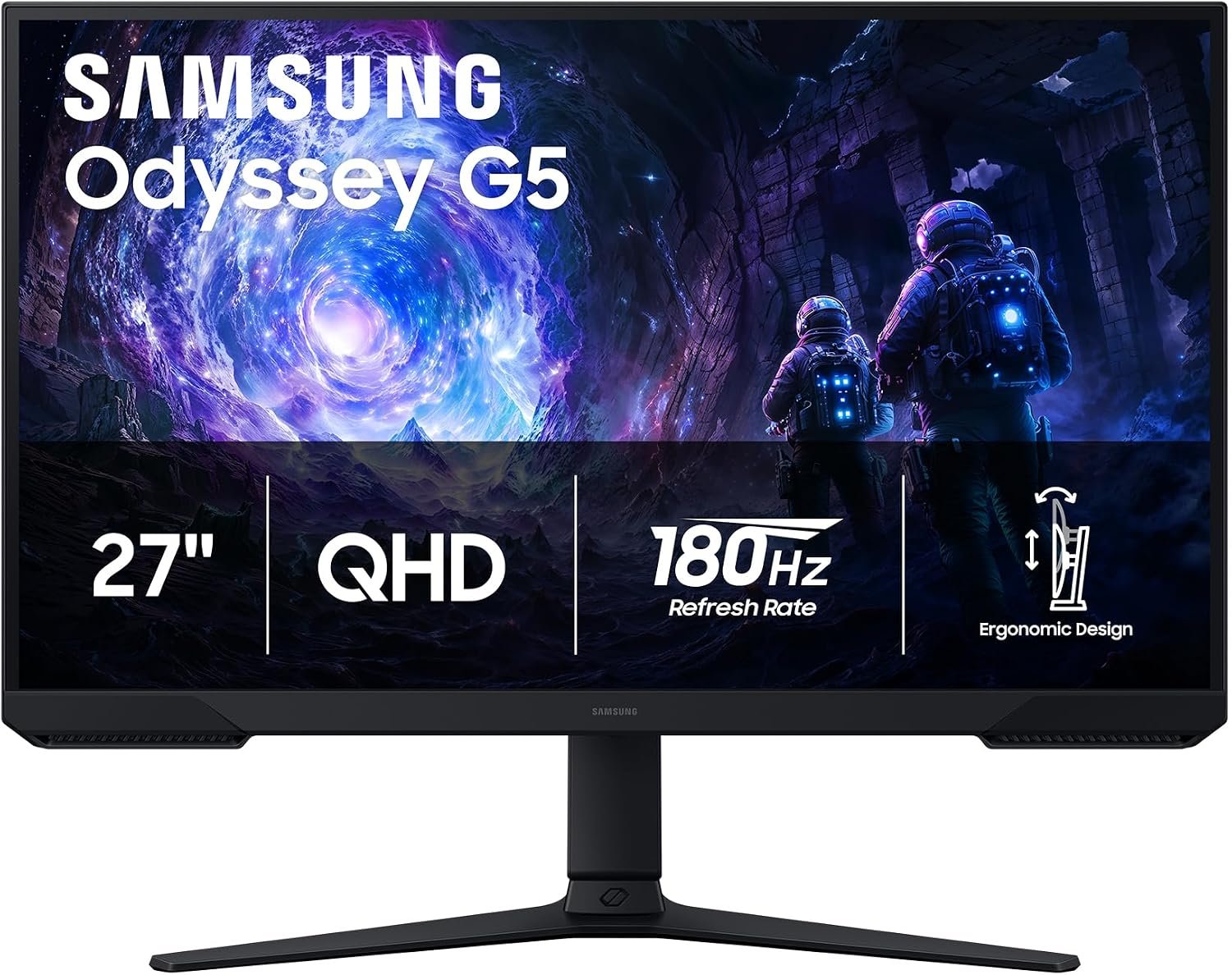 Samsung 27″ Odyssey G5 (G51F) Series QHD (1440P) Gaming Monitor