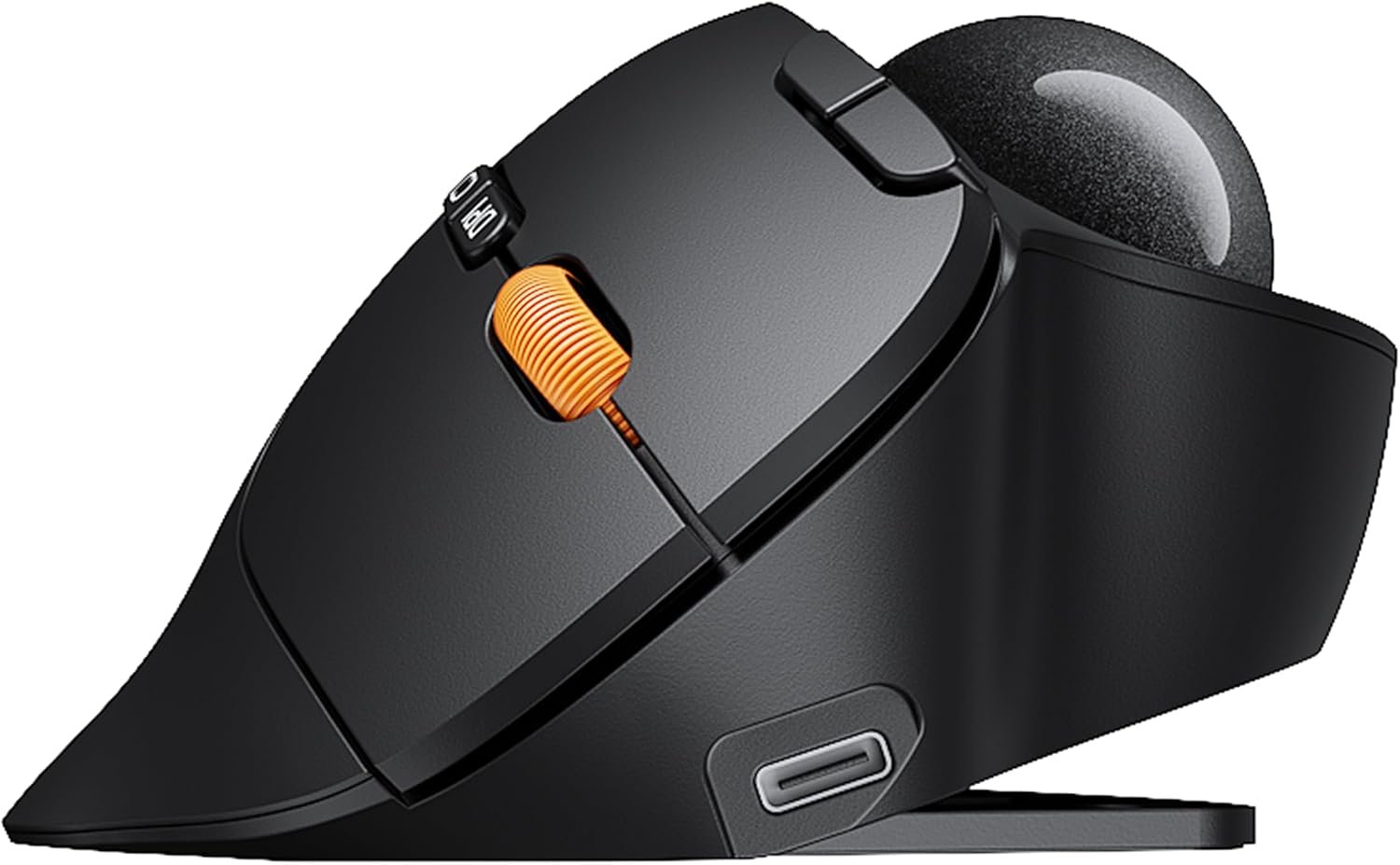 ProtoArc EM02 Wireless Trackball Mouse, 0/15° Adjustable Angle, Gray