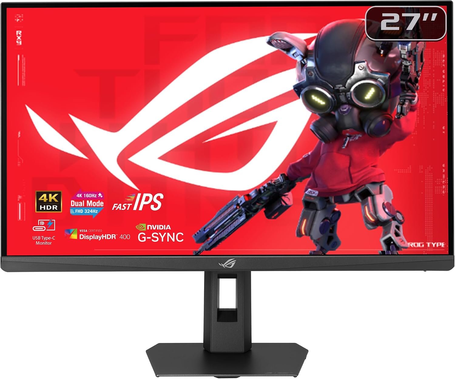 ASUS ROG XG27UCSR 27 Inch 4K 162Hz USB-C G-SYNC Gaming Monitor