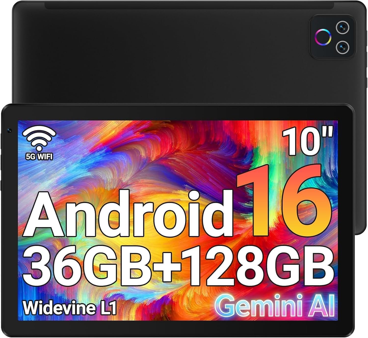 URAO Tablet,10.1″ Android 16 Tablet Octa-core 36GB+128GB Dual Camera