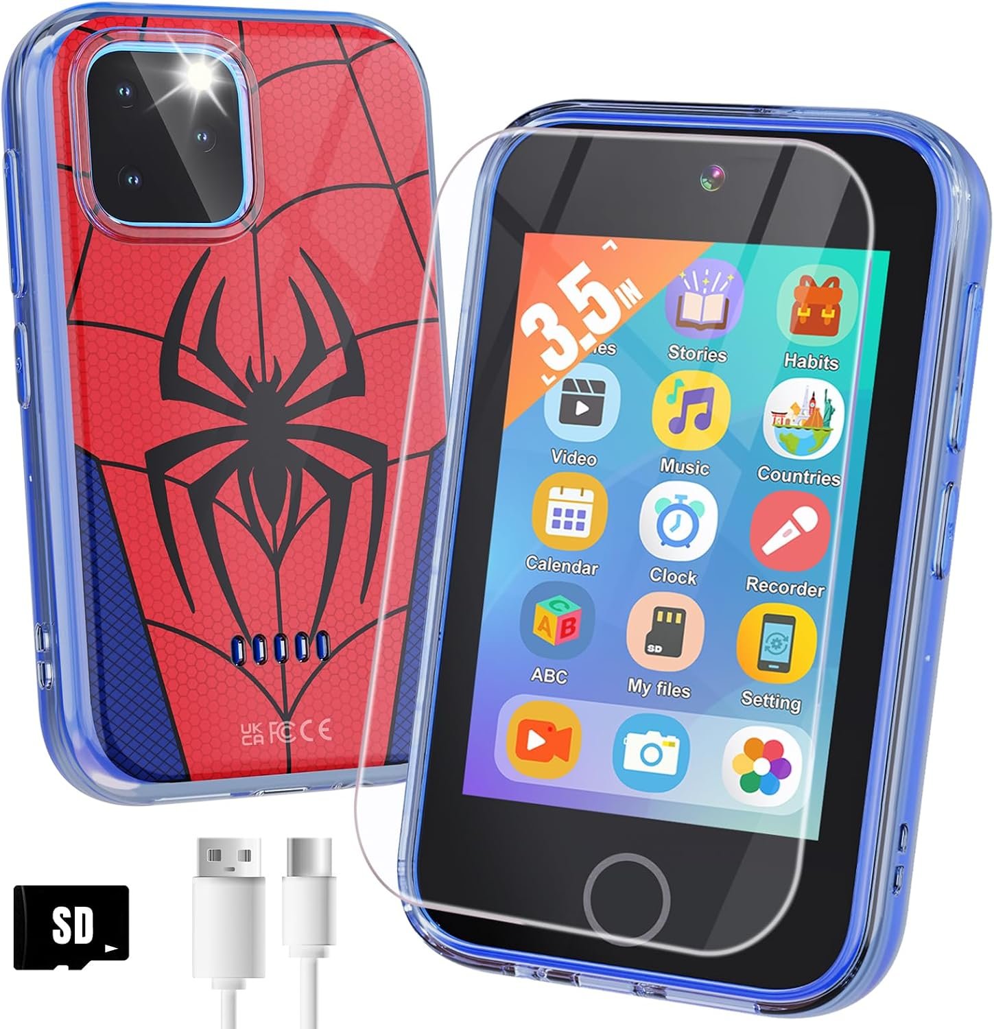 Byserten Kids Phone 3.5” Touchscreen with Dual Camera & Learning Games