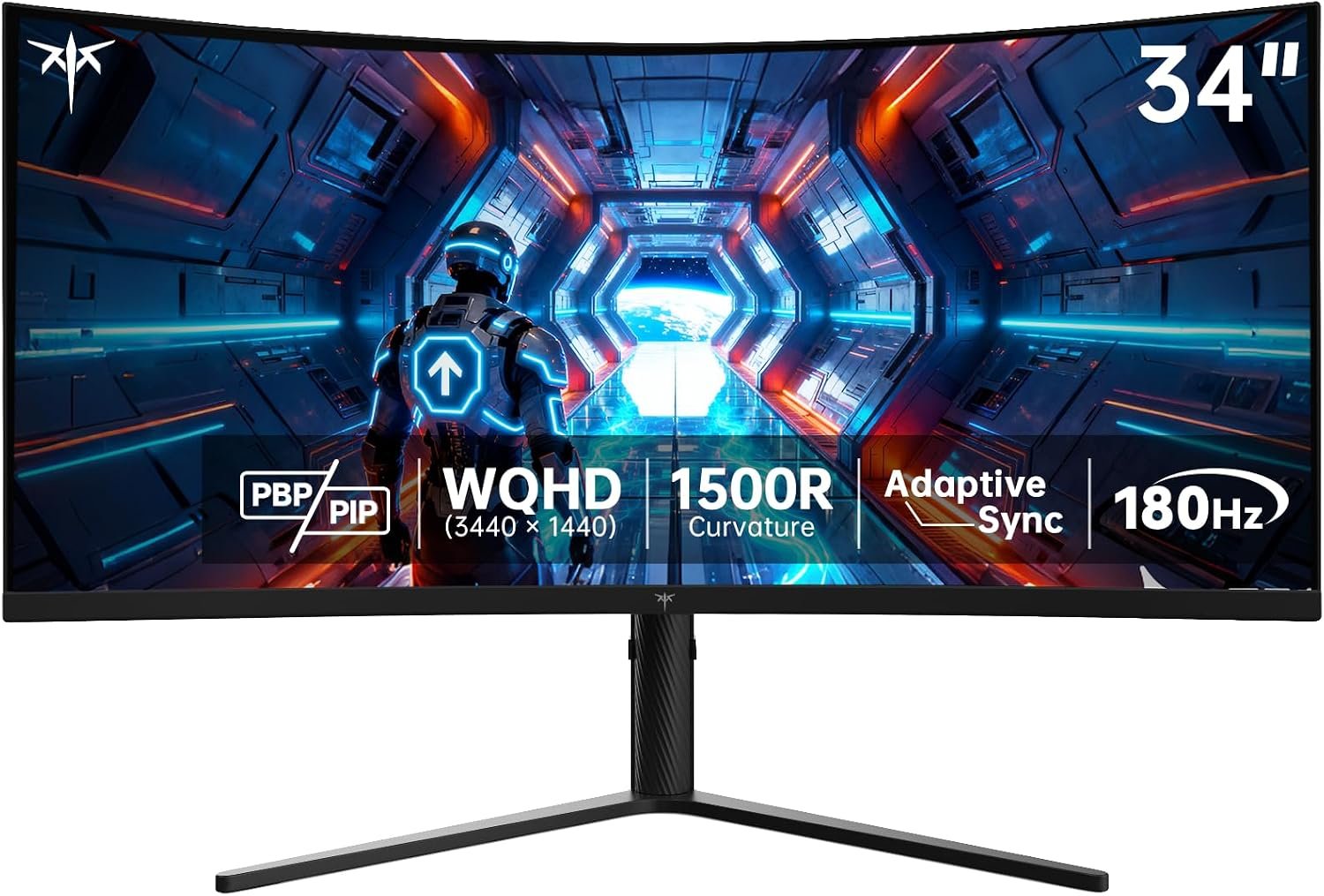 KTC 34 Inch Ultrawide Curved Gaming Monitor, 3440×1440 UWQHD 180Hz, H34S5