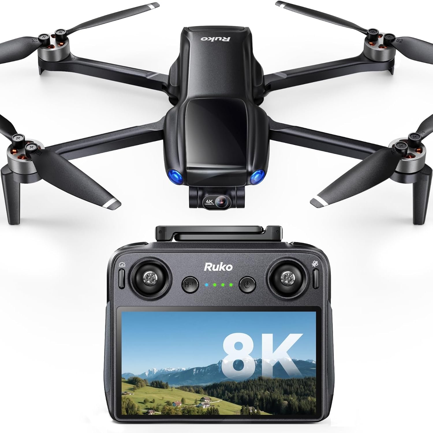Ruko U11MINI 4K (RC3) Camera Drone for Adults with 5.5″ Touchscreen Remote