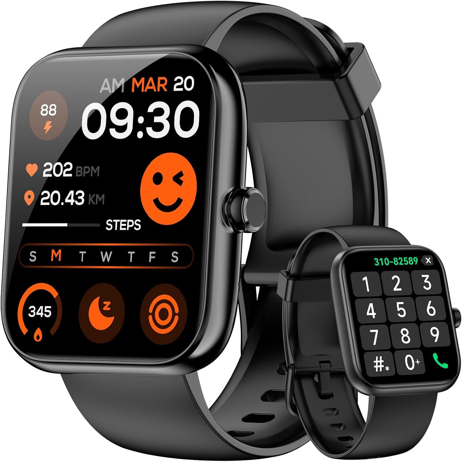 Smart Watch for Men Women with Alexa Built-in, Bluetooth Calling, 1.83” HD Touch Screen Fitness Tracker with Heart Rate/Sleep Monitor, 120+ Sports Modes, IP68 Water-Resistant Watch for Android & iOS